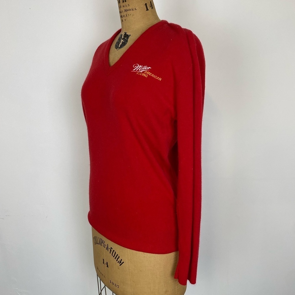 Vintage Miller American Racing V Neck Sweater, Red V Neck, Pullover Sweater, XL - Picture 4 of 12